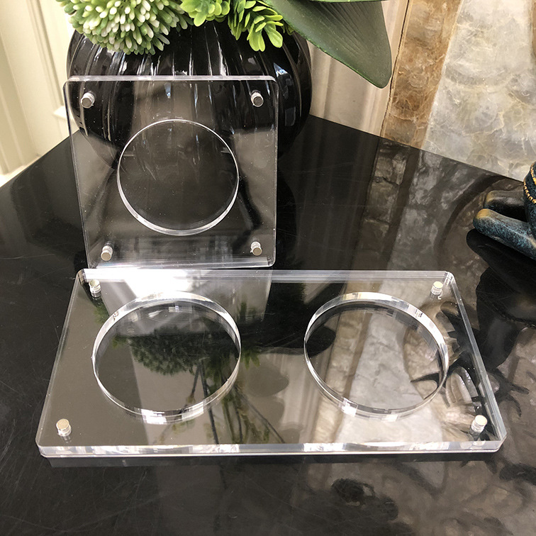 Acrylic bar display card brick Crystal photo frame decoration table storage high transparent strong magnetic goo card badge millet badge