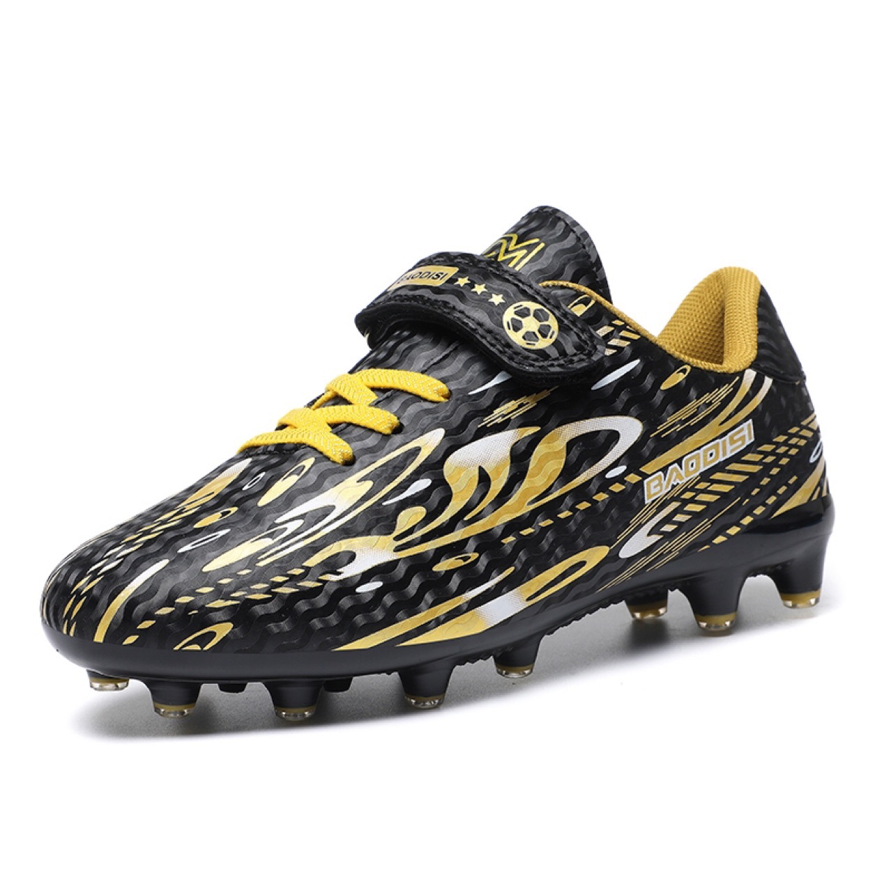 Lace-up Free Velcro Football Shoes for Boys and Girls Children Broken Nails for Primary School Students Spike Competition Training Sports Shoes