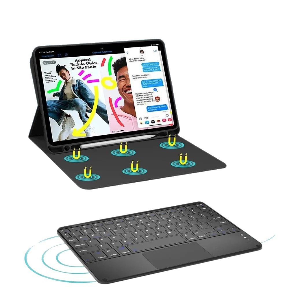 2025 iPad 11 Magic Bluetooth Keyboard Ipad10.2 Keyboard Protective Case A16 Magnetic Backlit Touch