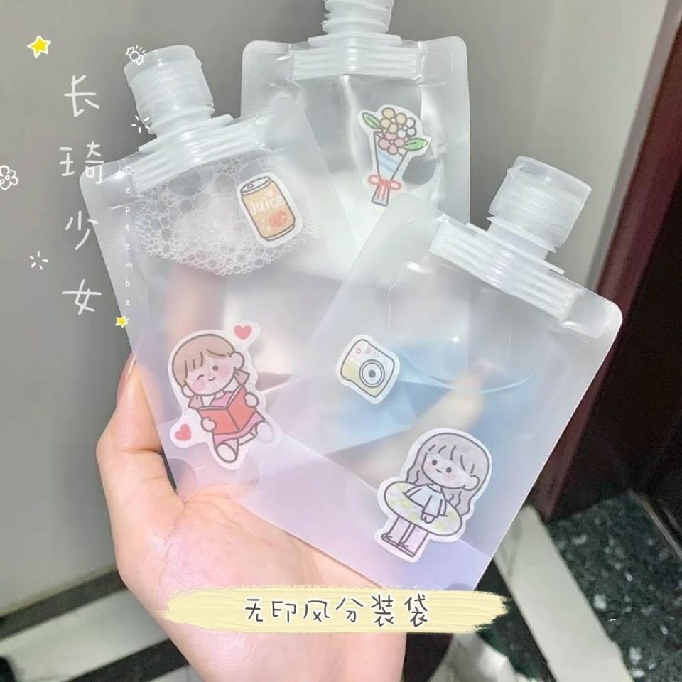 Travel Cosmetics Sub-packaging Bag Shampoo Lotion Body Soap Sub-packaging Suction Mouth Bag Portable Flap Universal Sample Bottle