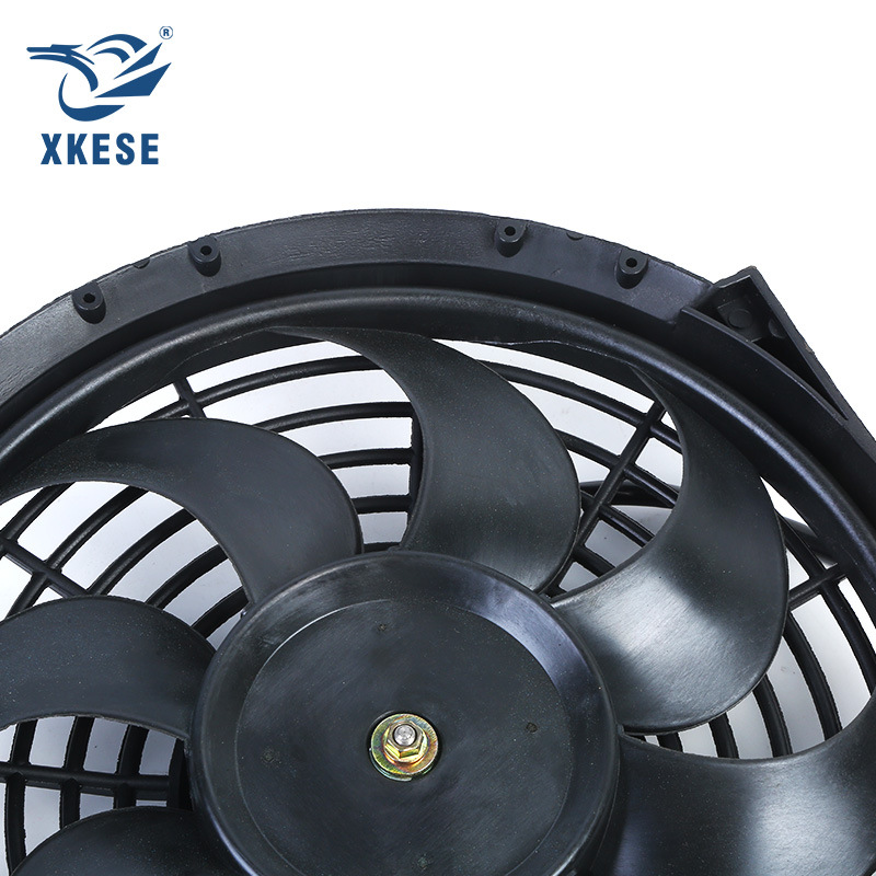 Cooling fan 12V car machine car air conditioning cooling fan 10 inch modified ultra-thin general car fan curved blade