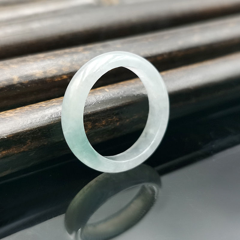 Jadeite Ring Ice Green Floating Flower Ring Jade Finger Ring for Men and Women Jade Ring Tail Ring with Gift Box