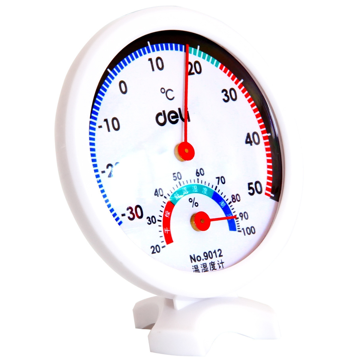 Deli 9012 thermometer indoor temperature and humidity meter can stand household thermometer office temperature and humidity meter