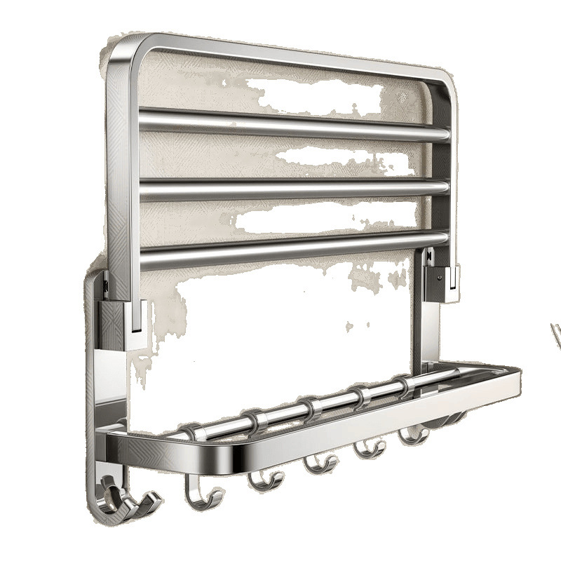 304 Stainless Steel Punch-Free Towel Rack Bathroom Storage Rack Bathroom Storage Rack Toilet Towel Rack Wall-Mounted