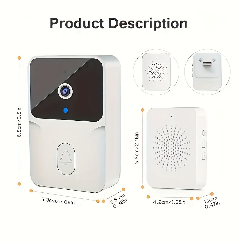 2025 New Cross-Border 2.4g Cross-Border Wireless High-Definition Video Doorbell Camera with Night Vision Function