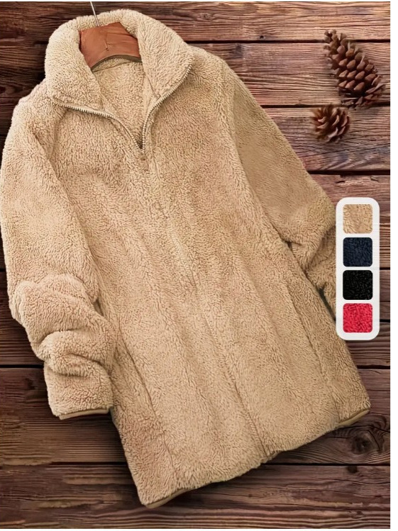 2025 New Autumn and Winter Fleece-Lined Outdoor Fleece Jacket Women's Double-Sided Fleece Jacket Hand Fleece Cardigan Warm Sweatshirt