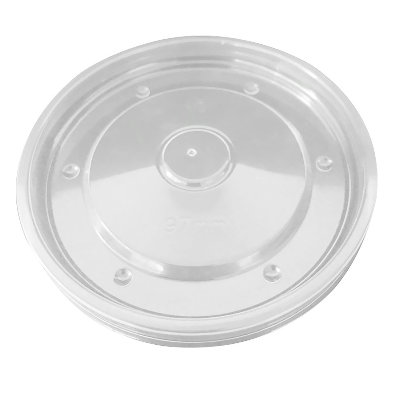 Disposable 90/97pp Transparent Soup Bucket Bowl Cover Breakfast Snack Bowl Cover Plastic Paper Bowl Packaging Cover
