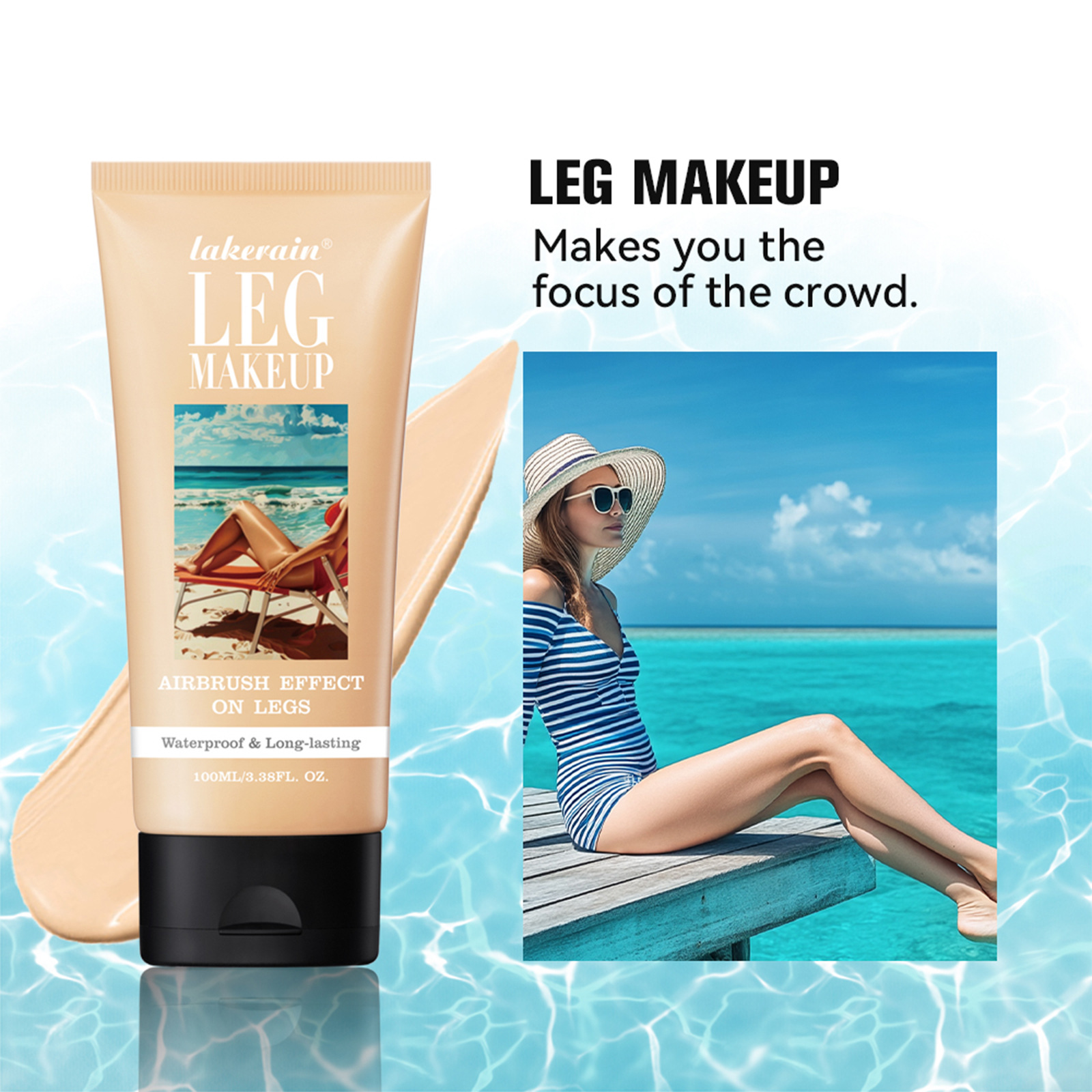 Lakerain Leg Beauty Leg Makeup Concealer Waterproof Even Skin Tone Tanning Leg Cream