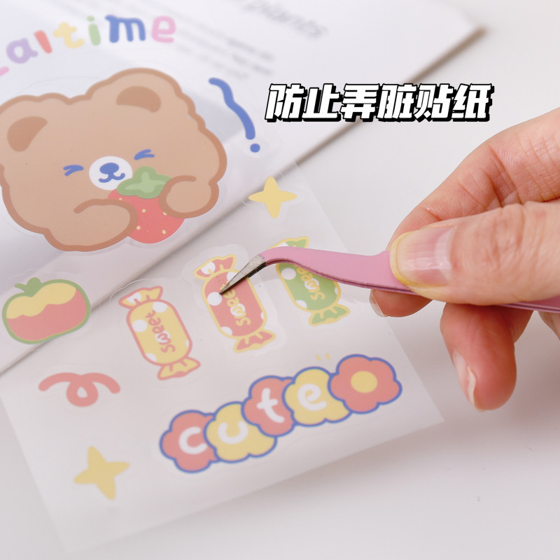 Stainless steel color macaroon hand account special tweezers student diy sticker tool straight elbow hand account tweezers