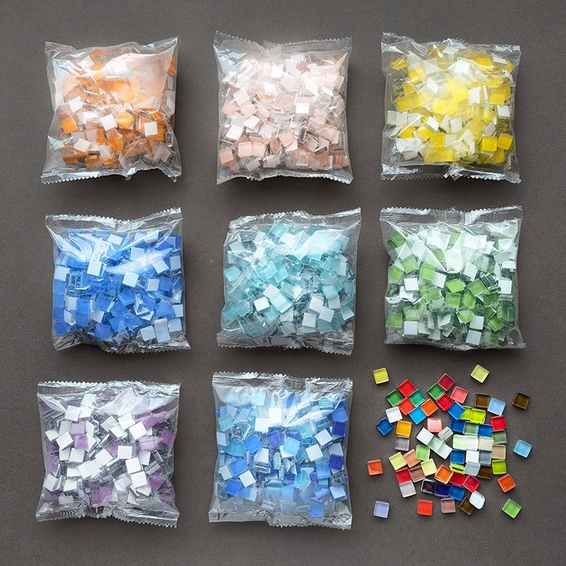 200g Mosaic DIY Small Bag Crystal Glass Patch Material Handmade Family Kindergarten Kidsren Creative Loose Particles