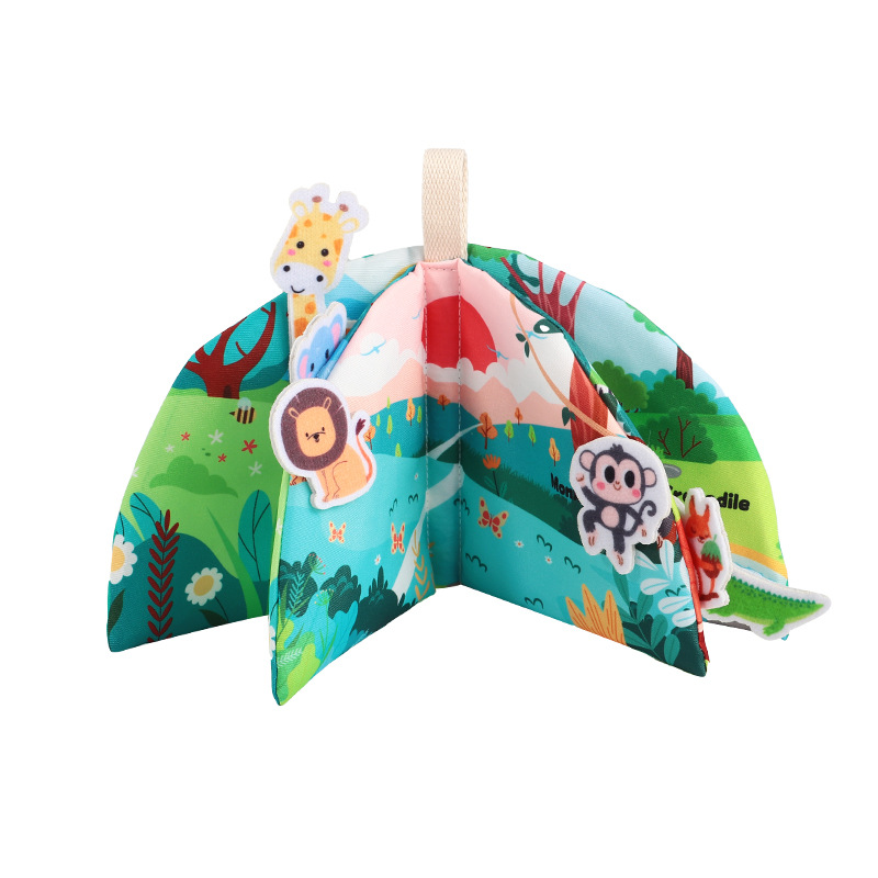 Source manufacturers baby cloth book hook and loop tear book can bite baby early education cloth book hand tear book 0-3 years old