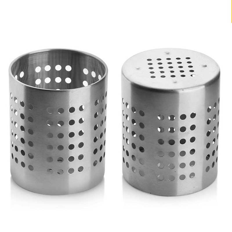 Factory direct stainless steel chopsticks tube round kitchen chopsticks cage restaurant straw tableware tube knife and fork multi-function collection