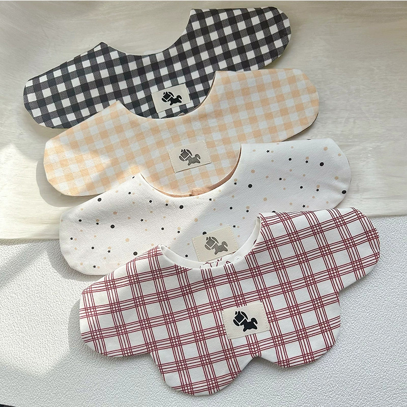 Ins Korean Autumn New Baby Cotton Bib Baby Slip Towel All-match Double-sided Slip Bend Bib 0-2 Years Old