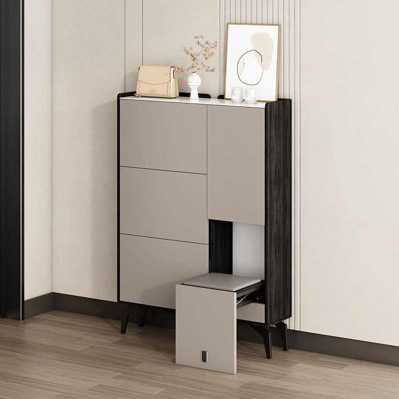 Modern Simple Large Capacity Rock Board Flip Bucket Shoe Cabinet Household Small Apartment Space-saving Sitting Entrance Cabinet
