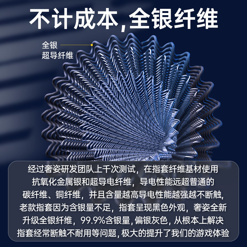 Luxury posture s04 game finger sleeve eating chicken finger sleeve sterling silver fiber double Ice Silk gloves breathable sweat-proof slippery hand swimming