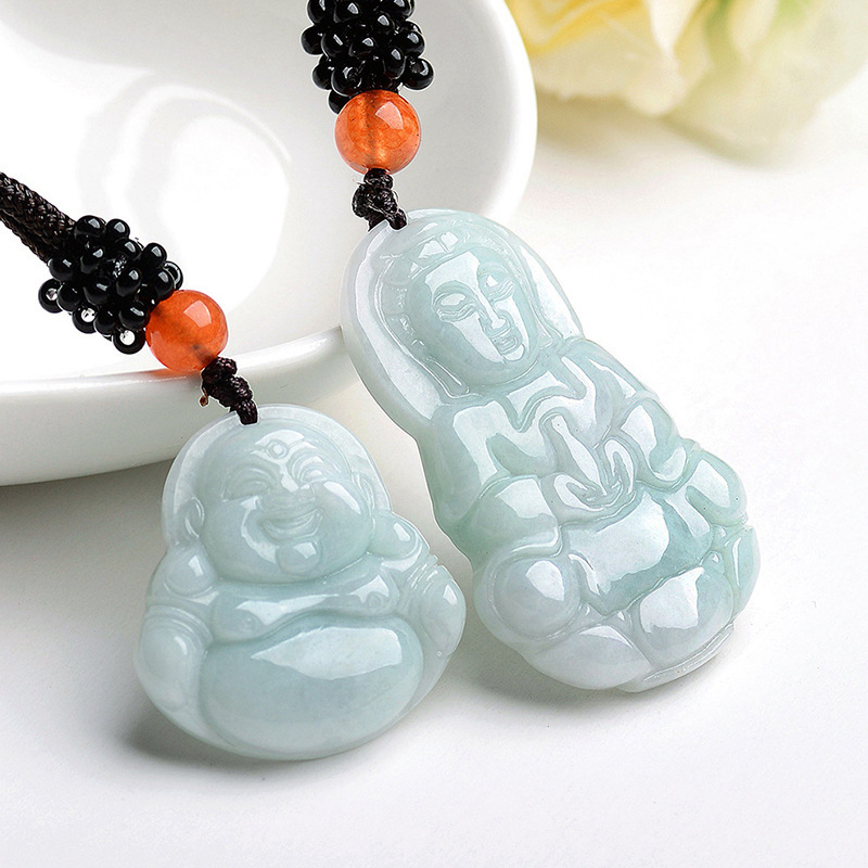 Natural Burmese A Jade Guanyin Buddha Pendant Pendant Jewelry for Men and Women Ice Jade Stone Jade Pendant