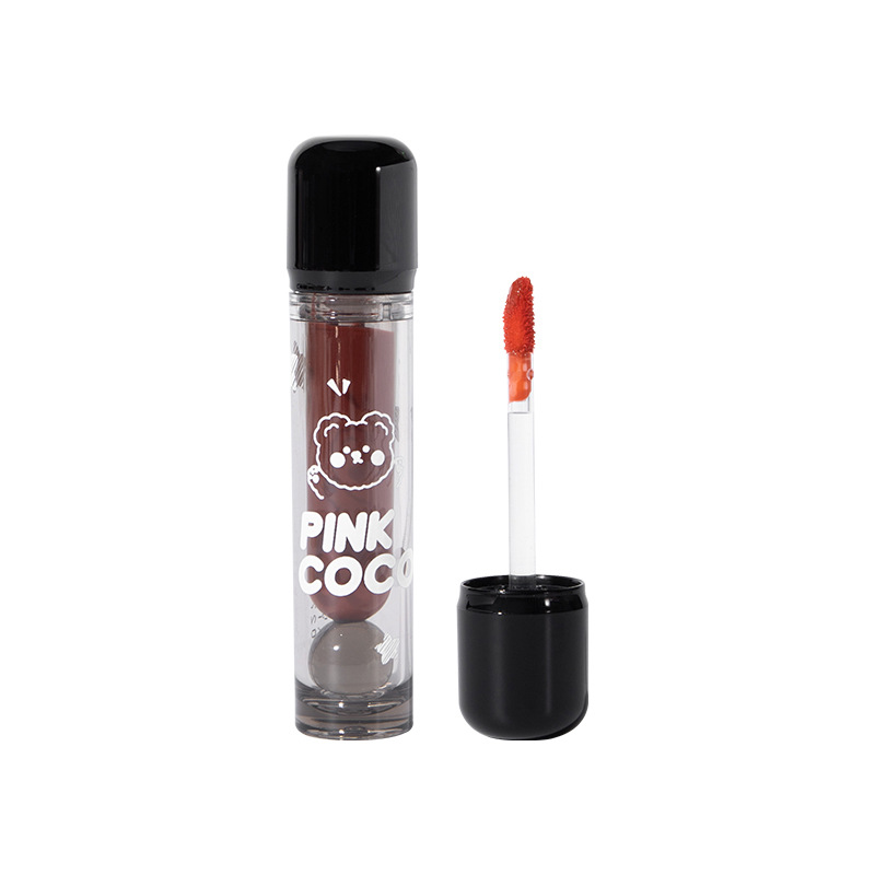 Pinkcoco Bear Dudu Mirror Water Lip Glaze Is Not Easy to Fade and Does Not Stick to the Cup Jelly Glass Lip Gloss Cross-Border Wholesale
