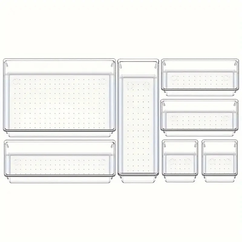 25 Pieces suit Desktop Organizer Storage Box Drawer Partition Organize Transparent Small Box Plastic Partition Artifact