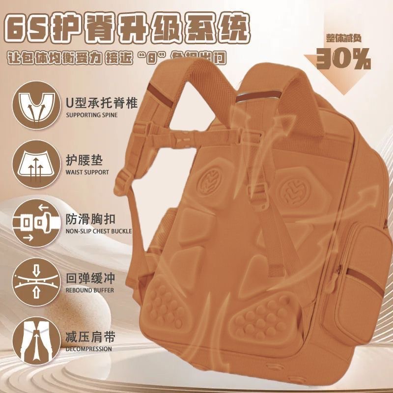 New Kapibala Children's Backpack for Primary School Students Large Capacity Backpack for Boys and Girls in Grade One, Two, Three and Six