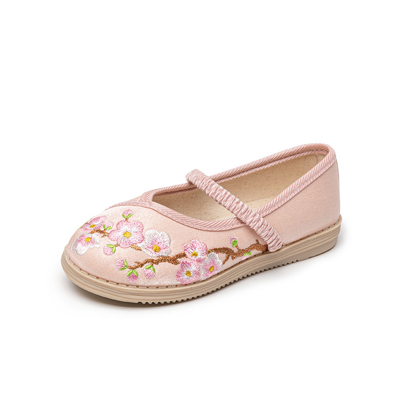 Girls' Hanfu shoes ancient costume children's embroidered shoes ancient style old Beijing handmade cloth shoes little Princess cheongsam Tang suit shoes