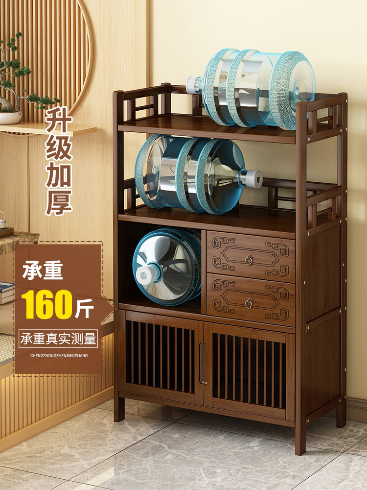 Bogu Rack Storage Rack Multi-Functional Tea Cabinet Rack Tea Table Entrance Tea Cabinet Storage Rack Solid Wood Multi-Layer Tea Set Storage Rack