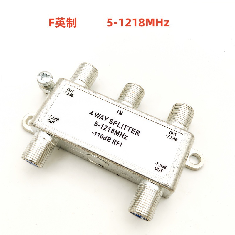 F British Cable Tv Distributor 4 Distribution 1 in 4 Out Indoor Signal Connector Digital 5-1218Mhz
