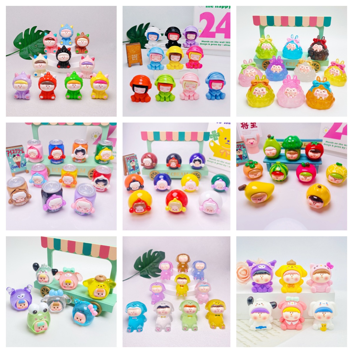 Clearance Sale Cute Pairing Resin Figurines Live Room Blind Bag Cartoon Creative Doll DIY Accessories