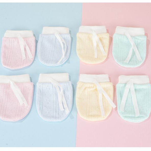 Newborn anti-scratch gloves baby 0-March four season gloves pure cotton baby anti-scratch face spring and autumn thin
