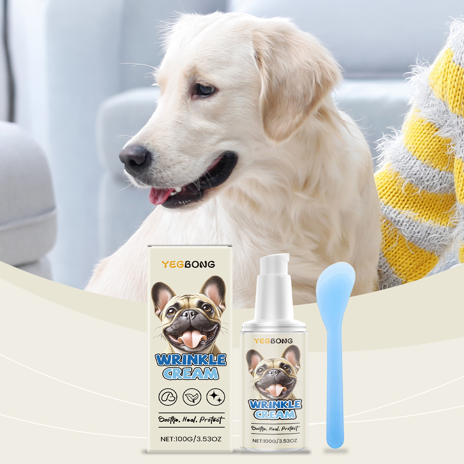 Егбонг Крем Ухода за Кожей Собак Увлажняющий Противоцарапин Гладкая Кожа