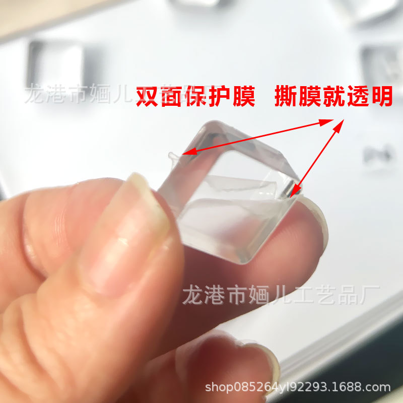 Mini Seal Handle Transparent Acrylic Small Plate Brick Hand Account Digital Alphabet Small Icon Crystal Ice Handle