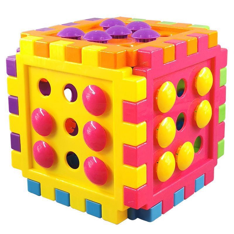 Free Shipping Kidsren's Large Particle Mushroom Nail Cube Puzzle Board Educational Toys 2-3-5 Years Old Baby Early Education Intelligence