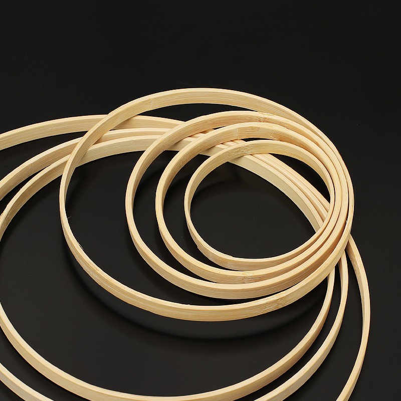 Bamboo Crafts Group Fan Accessories Bamboo Embroidery Frame Inner Ring Wedding Set Decoration Fan Dream Catcher Bamboo Ring