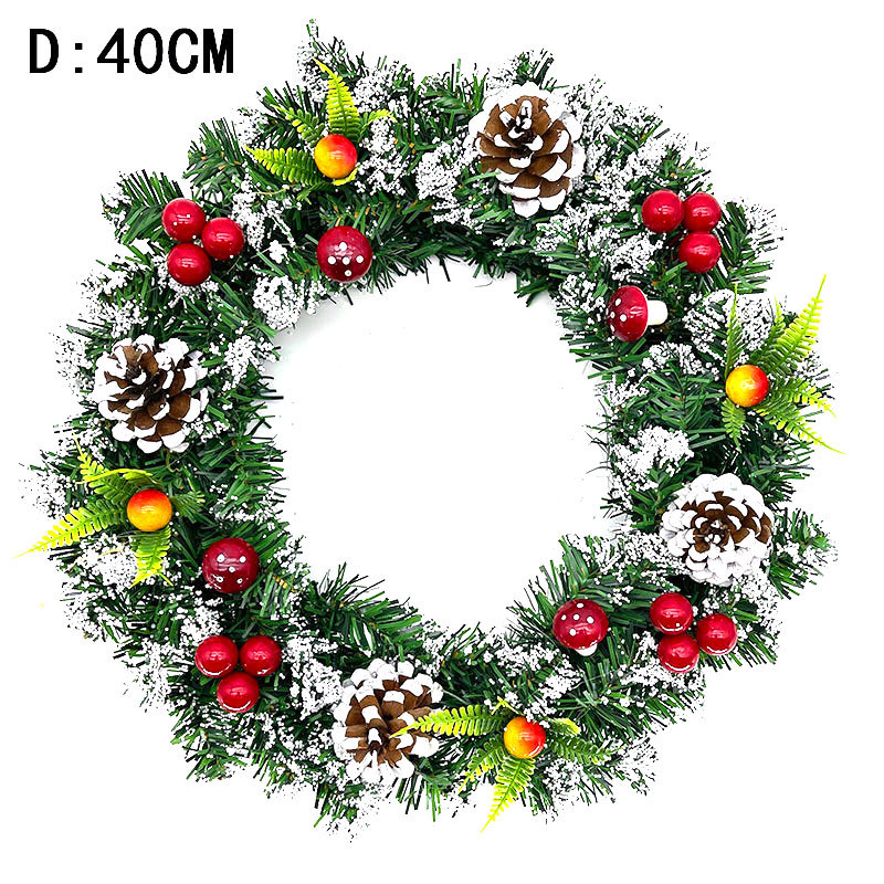 Christmas wreath holiday wreath handmade Christmas tree decoration simulation mushroom red fruit wreath hotel mall decoration