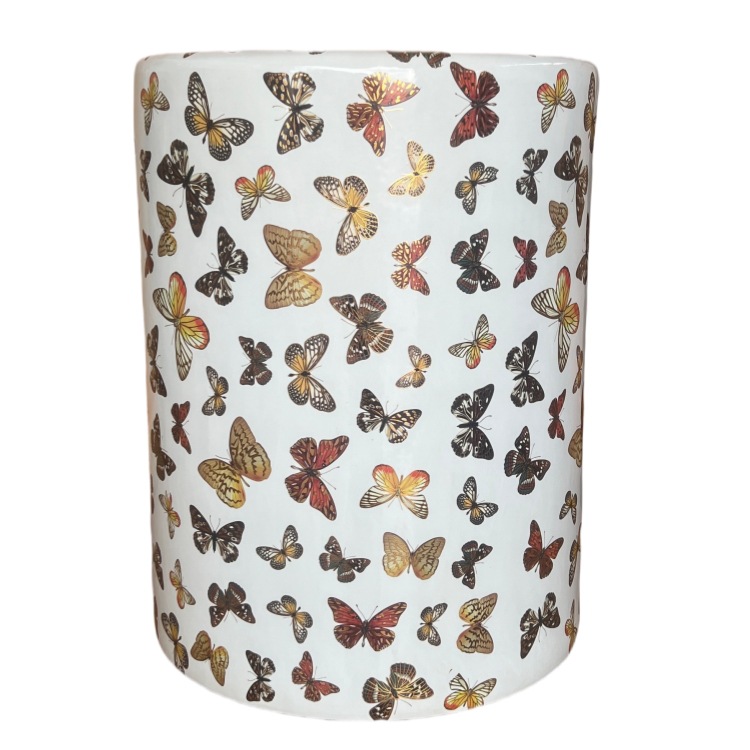 Керамический садовый табурет с дизайном "Фантастическая бабочка", керамический барабанный табурет, новый китайский стиль