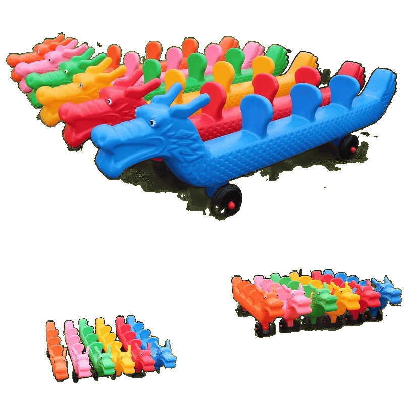 Outdoor Dragon Boat Racing Car Children's Moped Can Turn Four-Person Scooter Toy Kindergarten Multi-Person Cooperation Car