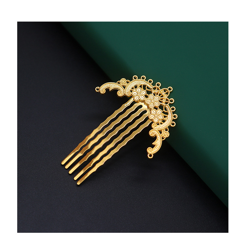 Alloy electrophoresis color retaining porous carved floating cloud hairpin diy ancient style hanfu cheongsam retro 11-hole plum blossom hair