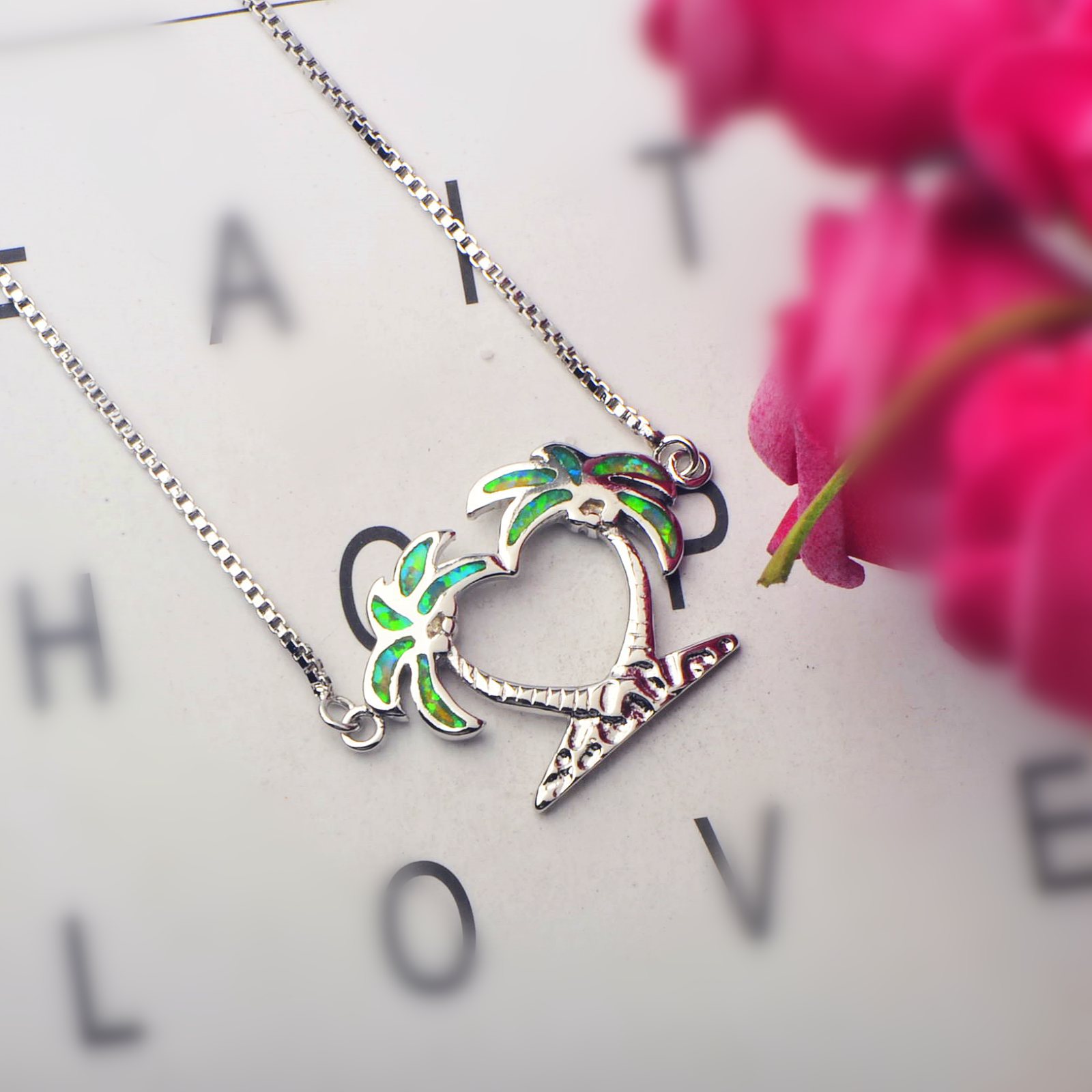 Opal New Hawaiian Ocean Coconut Tree Anklet Opal Anklet Fashion Colorful Jewelry Wholesale Inlaid with Opal