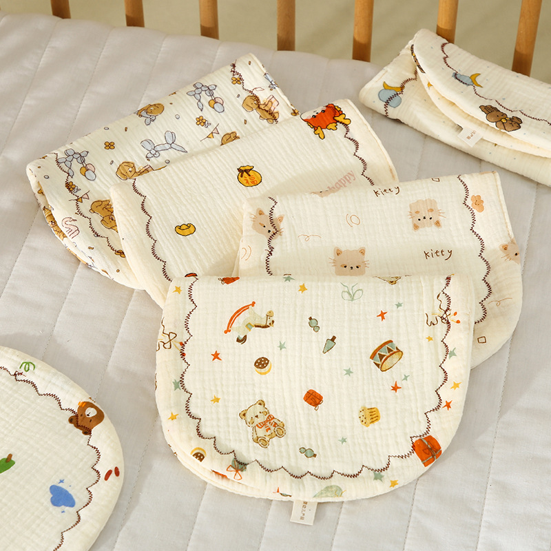 Baby pillow newborn styling pillow children's four-season gauze flat pillow 0-12 months lace pillow
