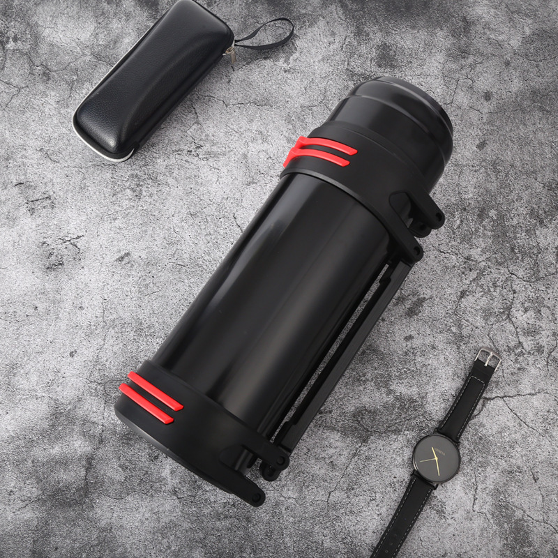 Outdoor sports Thermos Stainless steel vacuum travel pot large capacity car portable gift strap thermos cup