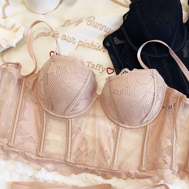 French Pure Lust Intimates for Women with Small Breasts, Sexy Vest-Style Bra Set with Underwire Adjustable Bra