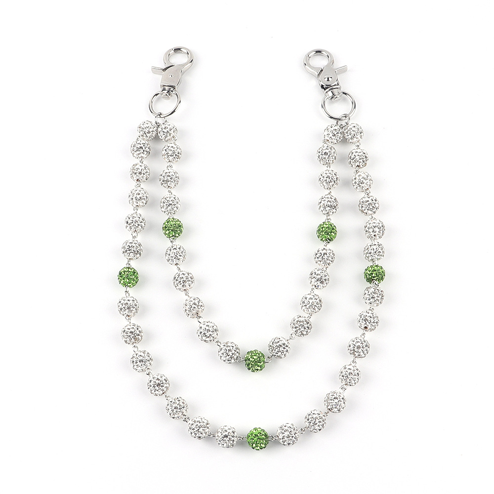 European and American high-grade girls pants chain clay diamond ball fashion niche waist chain handmade body chain wholesale