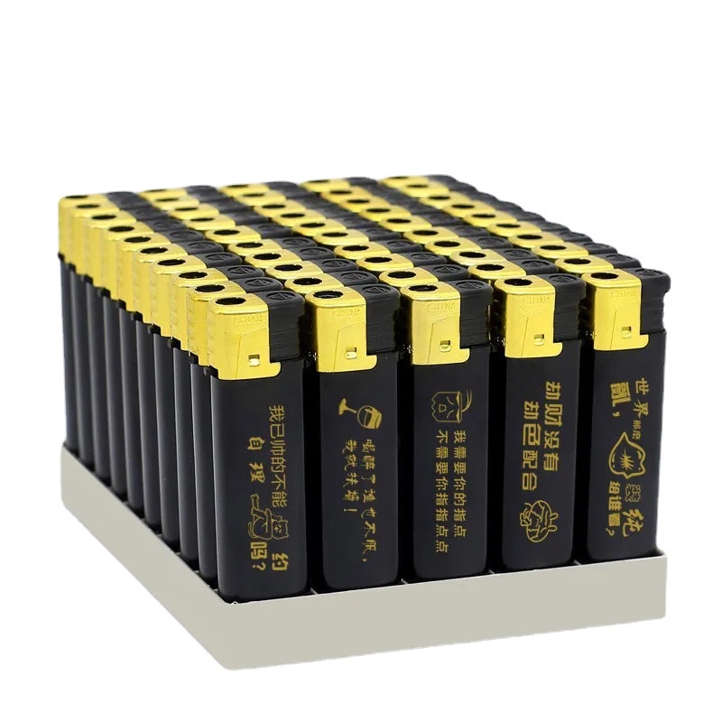 Factory wholesale frosted windproof advertising lighter custom-made disposable lighter printing printing creative
