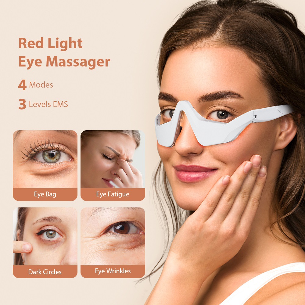 Micro-current massage beauty eye care device EMS eye red light massager to fade dark circles eye beauty instrument cross-border