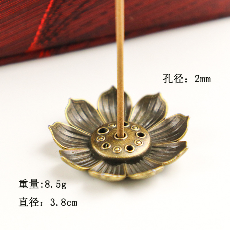 Factory wholesale retro enamel lotus flower incense Ruyi incense portable incense holder home mini line incense burner ornaments