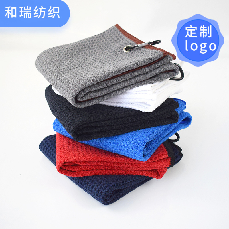 Sports Waffle Golf Towel Advertising Event Printing Embroider Plus Logo Hook Pineapple Plaid Towel