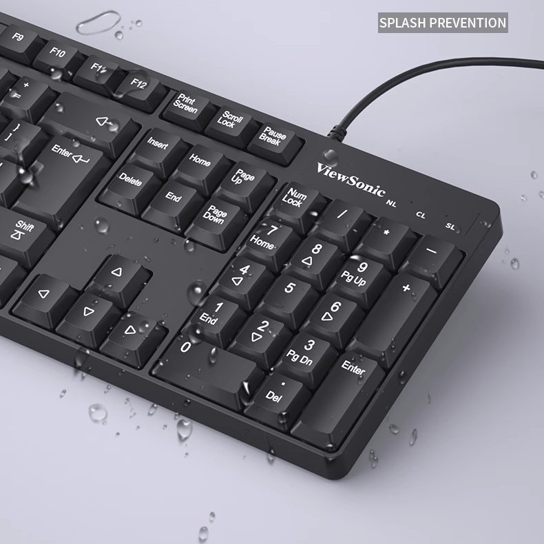 Viewsonic Cu1500 White Wired Keyboard and Mouse Set Multimedia Home Office Gaming USB Wired Keyboard and Mouse