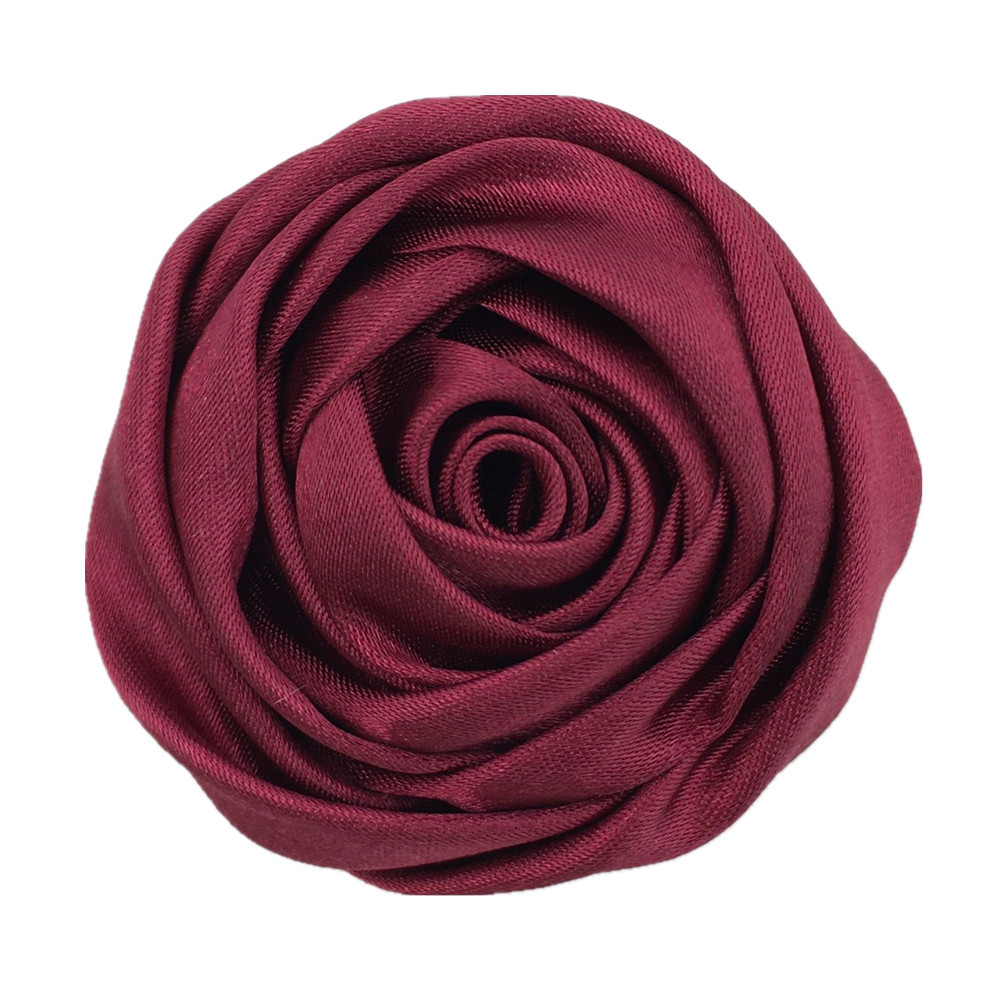 in stock 5cm satin rose flower ribbon high-grade corsage hat flower handmade flower hair accessories in stock