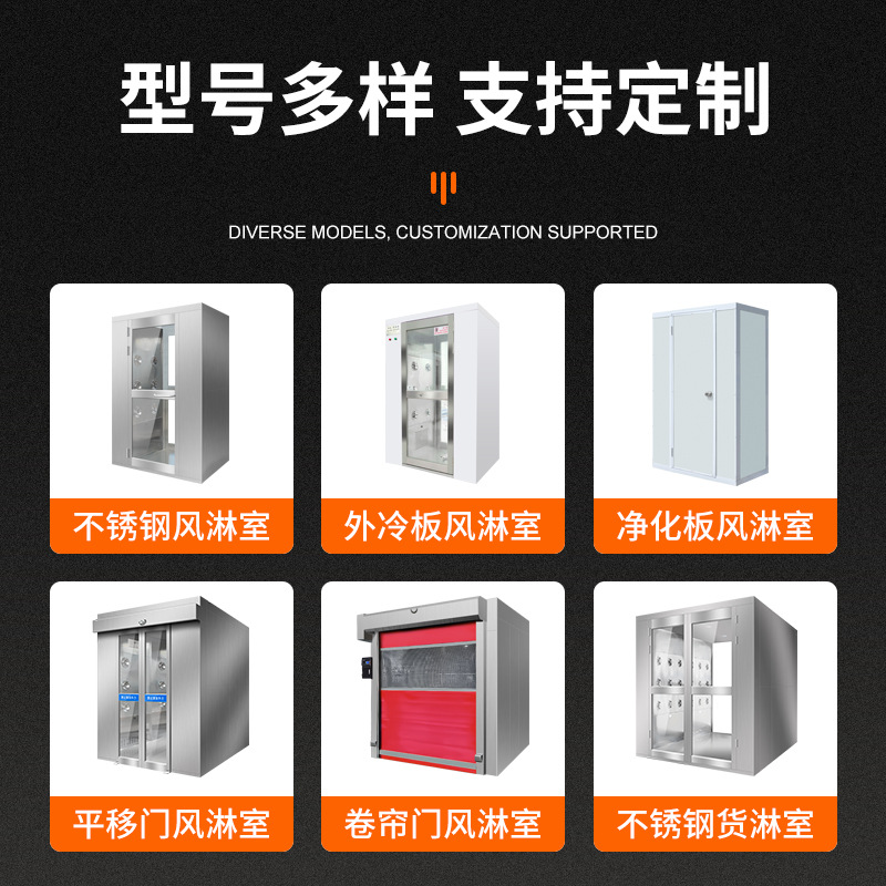 Jiangsu Wind Shower Room Manufacturer 304/201 Stainless Steel Air Shower Door for Food Workshop Single Automatic Air Shower Room