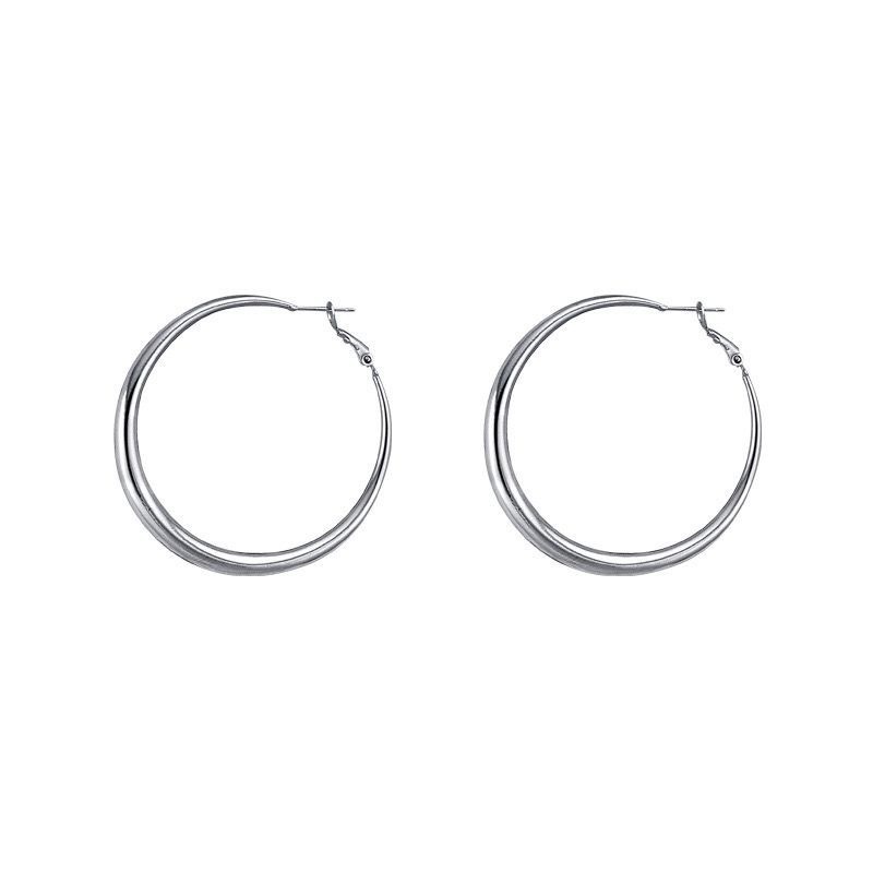 European and American Exaggerated Plain Hoop Earrings for Women, Accessible Luxury Niche Elegant, High-End Earrings, 925 Silver Needle Hot Style Earrings Wholesale