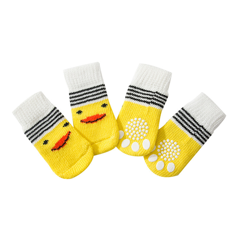 Zhuji Cross-border Pet Socks High Quality Anti-slip Bottom Puppy Socks Dog Foot Cover Teddy Dog Cotton Socks Pet Supplies